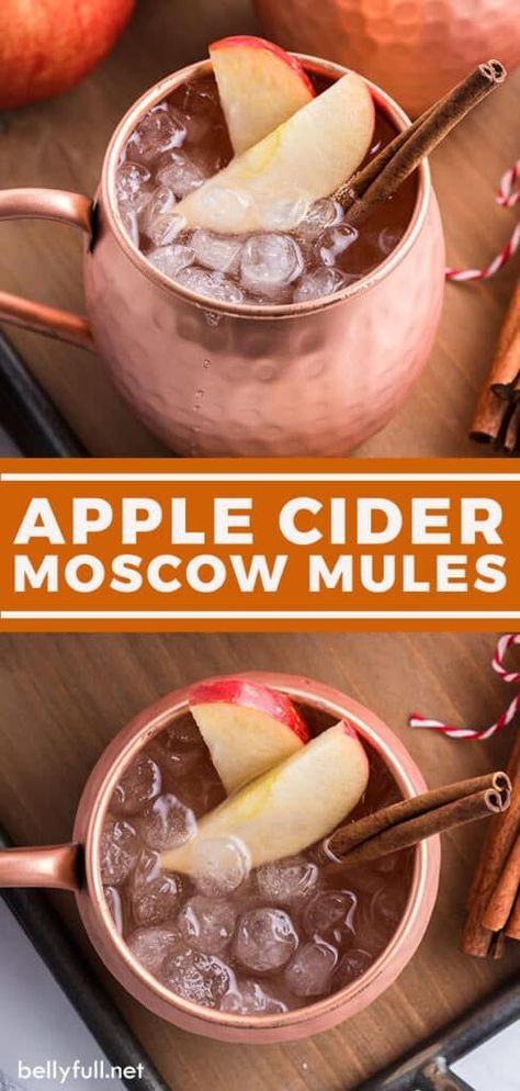 Cider Moscow Mule, Apple Cider Moscow Mule, Cider Drinks, Moscow Mules, Mule Recipe, Fall Cocktails Recipes, Cocktails Recipes, Yummy Alcoholic Drinks, Boozy Drinks