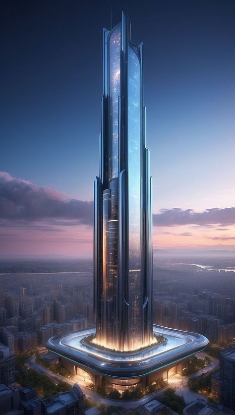 Luxury Building Architecture, Skyscraper Concept Art, Future Building Concept, Fantasy Skyscraper, Skyscraper Architecture Concept, Sci Fi Building Concept Art, Futuristic Building Design, Concept Skyscraper, City Design Concept