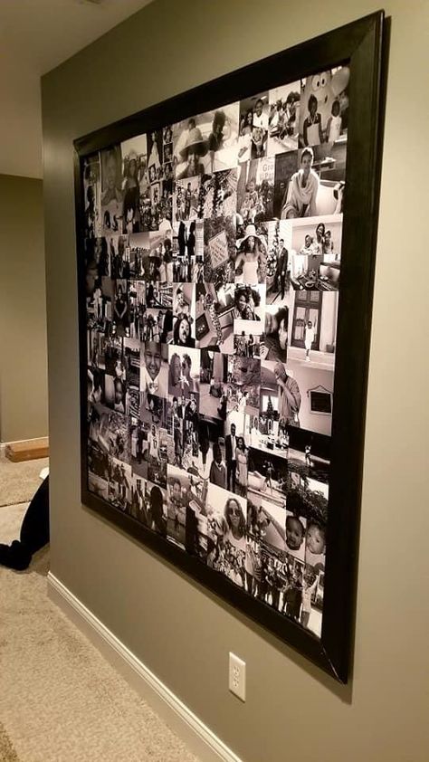 Picture Frame Wall Design, Picture Wall Living Room Modern, Organize Pictures On Wall, Picture Wall Of Friends, Ideas For Family Pictures On Wall, Picture Mural Photo Walls, Picture Frame On The Wall Ideas, Memorial Picture Wall Ideas, Displaying Photos In Living Room