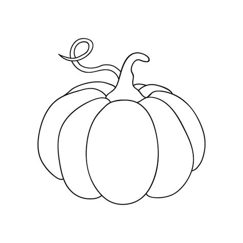 How To Draw A Cute Pumpkin, Pumpkin Illustration Drawing, Pumpkin Outline Tattoo, Cute Pumpkin Drawing Simple, Pumpkin Outline Drawing, Punkin Drawings, Fall Outline Drawings, Cute Fall Things To Draw, Pumpkin Doodle Easy