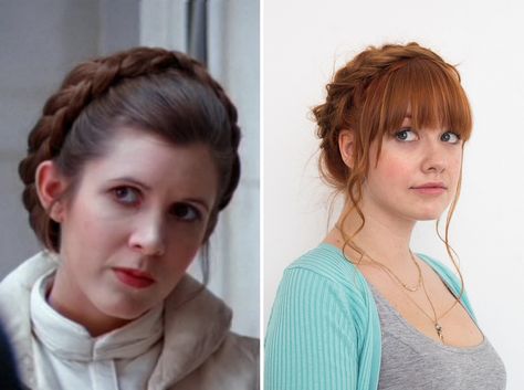 Show off your love for Star Wars by wearing your hair like Princess Leia. Starwars Hairstyles, Princess Leia Hair Tutorial, Leia Hair, Princess Leia Buns, Star Wars Hair, Princess Leia Hair, Rock Princess, Star Wars Princess Leia, Star Wars Princess