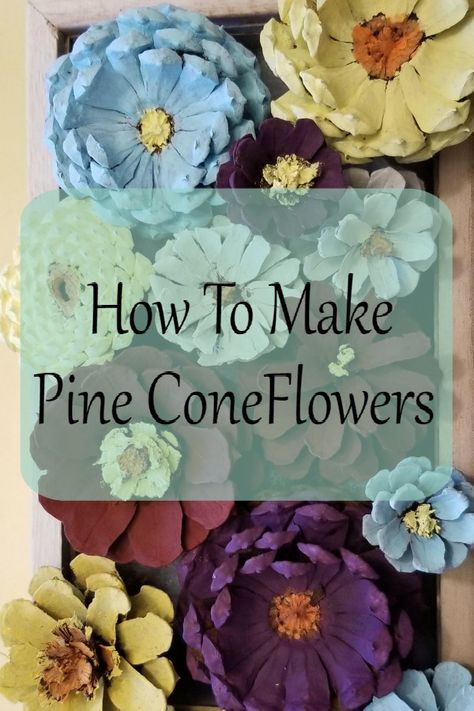 Check Out my video on how to make pine cone flowers. This is such a fun craft and they look beautiful. I used mine for a wreath but there are so many ways to use them Pine Cone Flowers, Pine Cone Flower Wreath, Pinecone Crafts Christmas, Cone Flowers, Painted Pinecones, Pine Cone Art, Diy Pinecone, Pine Cone Decorations, Cones Crafts