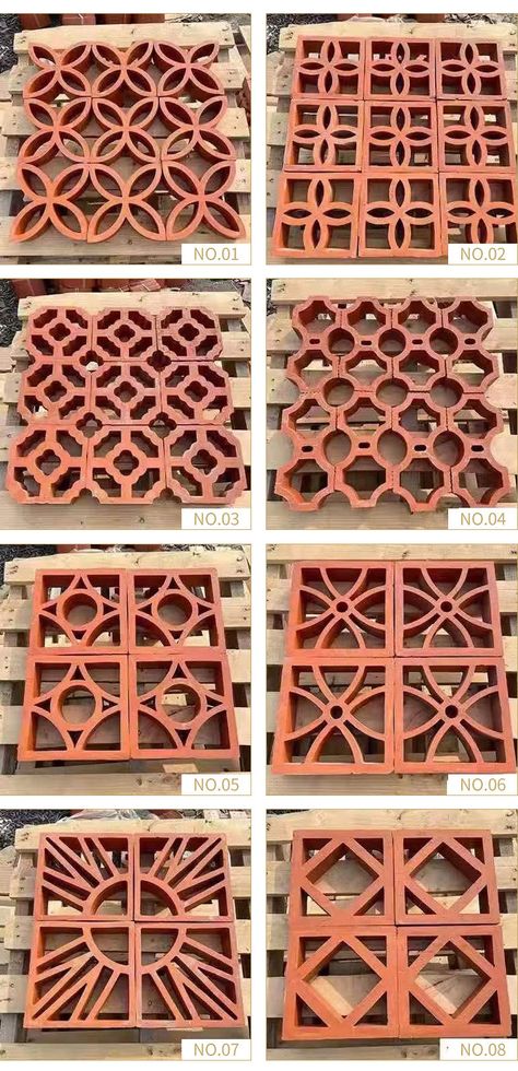 Terracotta Jali Blocks Clay Hollow Window Bricks Tile Manufacturer Clay Brick House Design, Hollow Brick Wall Design, Clay Jali Design, Terracotta Wall Design, Terracota Jali Design, Terracotta Design Ideas, Brick Jaali Design, Terracotta Breeze Blocks, Clay Wall Tiles