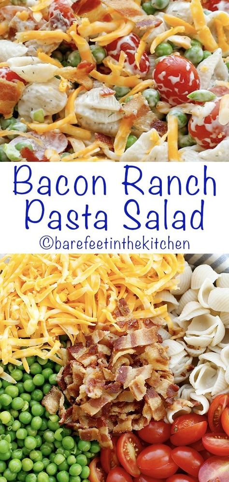 Creamy Chicken Bacon Ranch Pasta, Chicken Bacon Ranch Pasta Salad, Creamy Chicken Bacon, Bacon Ranch Pasta, Bacon Ranch Pasta Salad, Crockpot Pasta Recipes, Chicken Bacon Ranch Pasta, Blt Pasta Salads, Salad Recipes Healthy Easy