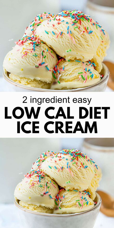 Best Easy Low Calorie Ice Cream {2 Ingredient Recipe} Low Calorie Ice Cream Recipe, Diet Ice Cream, Low Calorie Desserts Easy, Low Calorie Banana Bread, Skyr Recipe, Low Cal Ice Cream, Low Calorie Recipes Easy, Low Fat Ice Cream, Low Calorie Ice Cream