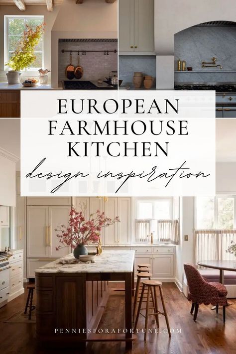 European Eat In Kitchen, Rustic Old World Kitchen, Modern Italian Farmhouse Kitchen, Eclectic European Kitchen, Simple Natural Kitchen, European Kitchens French Country, European Cottage Kitchen Design, Modern Cottage Style Kitchen, European Farmhouse Family Room