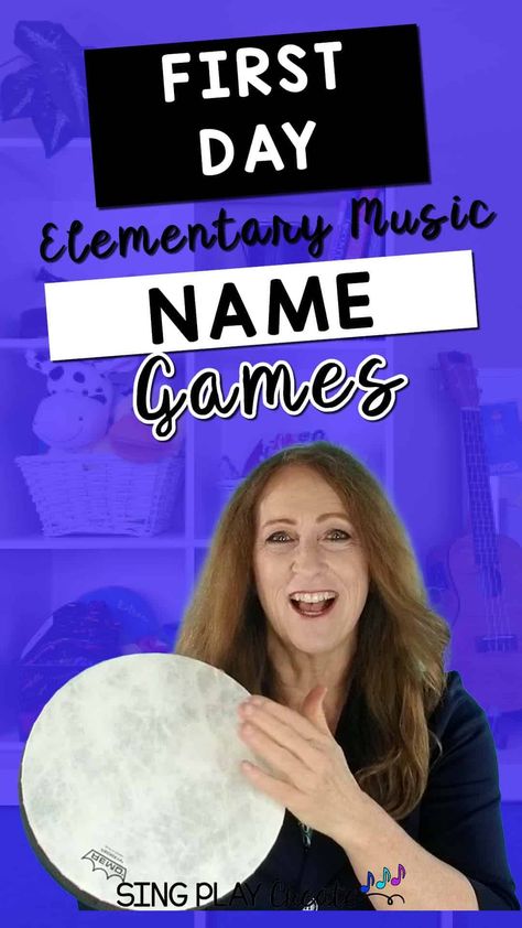 One of the most important things we can do in music class to learn students’ names. Here's 5 fun name games for elementary music class. Learn the songs and games in this blog post.  READ MORE Kindergarten Music Games, Music Class Games, Name Games For Kids, Elementary Music Games, Elementary Music Activities, Music Education Activities, Music Education Games, Orff Music, Music Class Activities