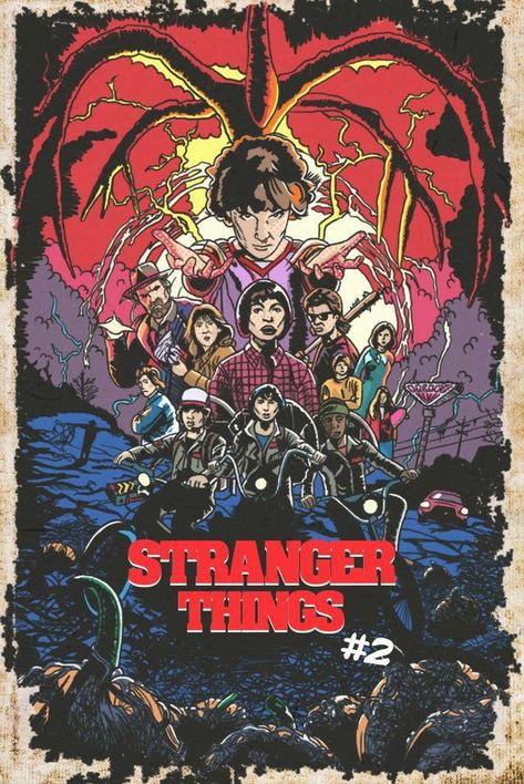 Stanger Thing Wallpapers, Stranger Things Comic, Poster Stranger Things, It Poster, Printable Wall Collage, Stranger Things Poster, Comic Poster, Vintage Poster Design, Stranger Things Art