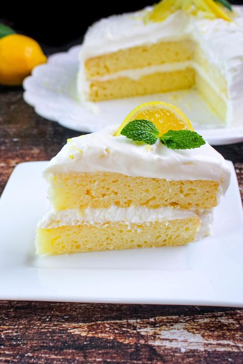 Lemon Lovers Layer Cake 9 Cake, Lemon Cream Cheese Frosting, Canned Frosting, Lemon Squares, Layer Cake Recipes, Leftover Cake, Whipped Cream Frosting, Cake Plates Stand, Whipped Cream Cheese