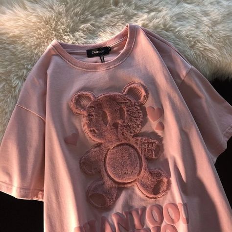 Embroidery Kawaii, Cottagecore Top, Kawaii Shorts, Plus Size Streetwear, Printed Embroidery, Top Clothes, Clothes Cute, Soft Teddy, Cute Shorts