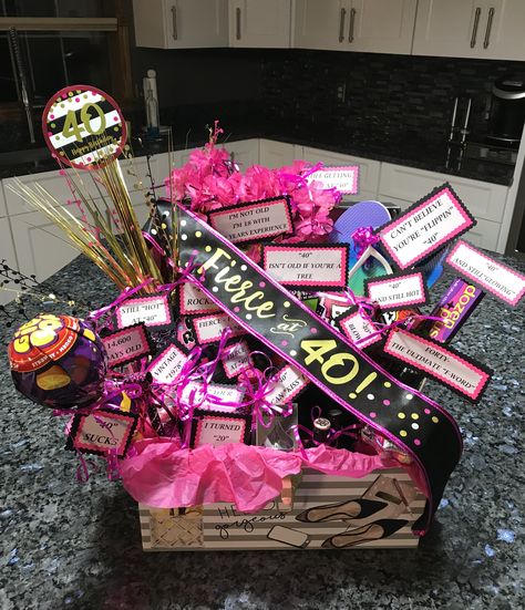 Amaris’ 40th Birthday Surprise Basket! ❤️ Moms 40th Birthday Ideas Gift, 40th Birthday Ideas For Mom Gift, Mom 40th Birthday Gifts, 40 Birthday Baskets For Women, Sister 40th Birthday Gift, 40th Birthday Gift Basket, 40th Birthday Ideas For Women Gift, 40th Birthday Hamper For Her, 40's Survival Kit 40th Birthday