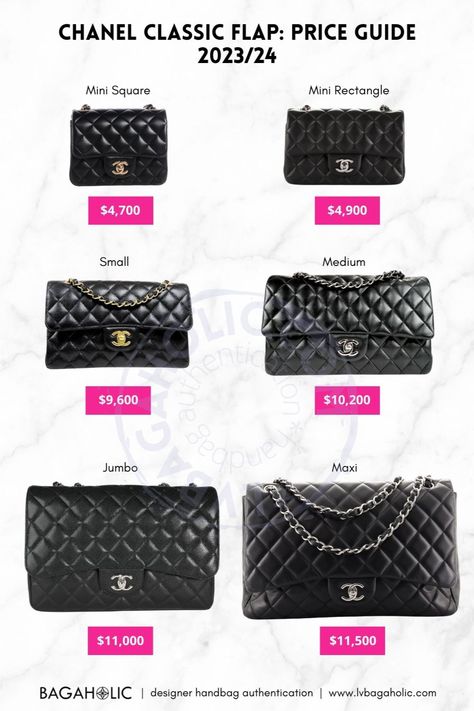 Step into the world of high fashion with our Chanel Classic Flap Bag! With our comprehensive US price list, you'll be able to invest in a symbol of timeless elegance without any surprises. Turn heads and command attention with every step. Elevate your style quotient and discover your key to unlock luxury today! Classic Channel Bag, Classic Chanel Flap Bag, Large Chanel Flap Bag, Classic Bags To Invest In, Channel Classic Flap Bag, Timeless Designer Bags, Chanel Small Classic Bag, Chanel Classic Flap Bag Medium, Mini Flap Bag Chanel