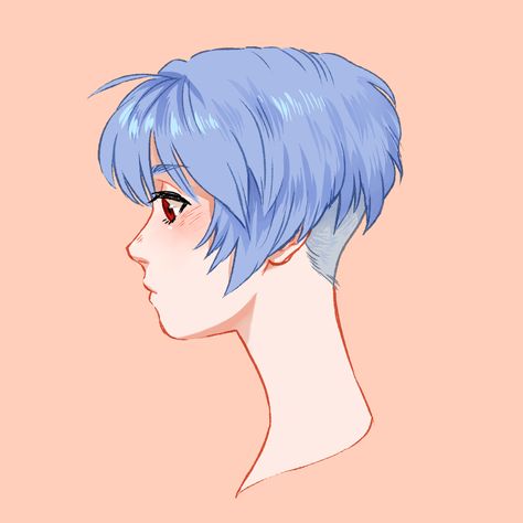 Neon Evangelion, Female Reference, Rei Ayanami, Colorful Hair, Life Is Strange, Neon Genesis Evangelion, Drawing Reference Poses, Undercut, Artist Art