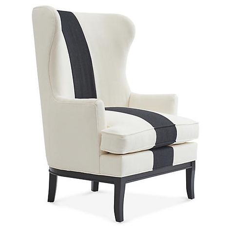 Luxury Chairs | Armchairs & Accent Chairs | One Kings Lane Wingback Chair Living Room, Striped Chair, Remodel Bedroom, Cheap Decor, Classic Furniture, Wingback Chair, Curtains Living Room, Cheap Home Decor, Living Room Chairs