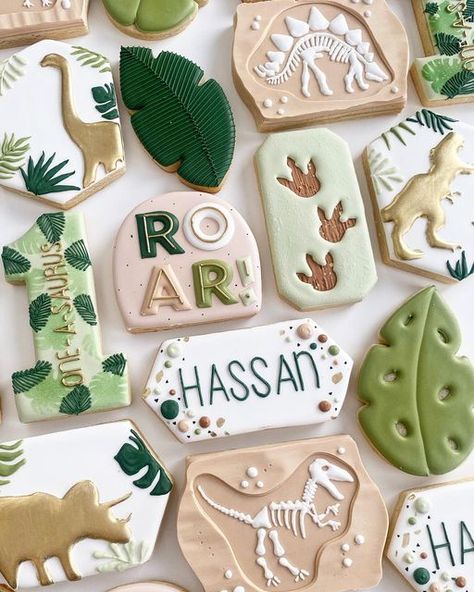 One Saurus, One A Saurus Birthday Cookies, Dino Decorated Cookies, Dinosaur Cookies 4th Birthday, 3rex Cookies, Dinosaur Theme Cookies, 3 Rex Birthday Cookies, Dinosaur Party Cookies, Dino Birthday Cookies