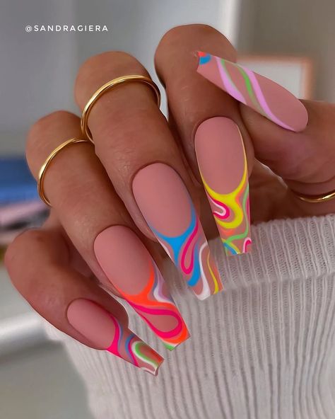 Colourful Nails, Vibrant Nails, Colorful Nail Designs, Yellow Nails, Dream Nails, Accent Nails, Colorful Rainbow, Nail Designs Summer, Perfect Nails