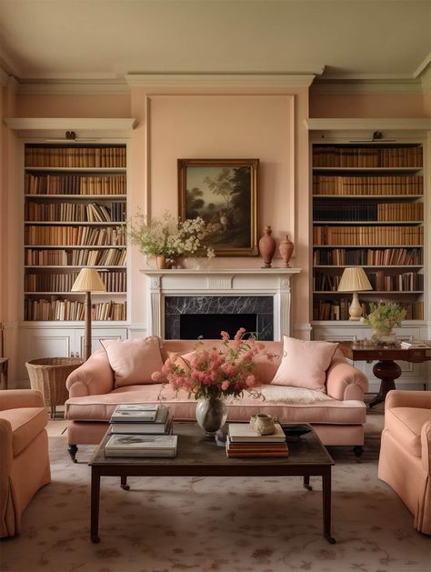 7 Interior Design Trends You Need To Know For 2024 Peach Living Rooms, 2024 Home Decor, Color Of The Year 2024, Pantone Color Of The Year, Pink Living Room, Casa Vintage, Peach Fuzz, Year 2024, Front Room