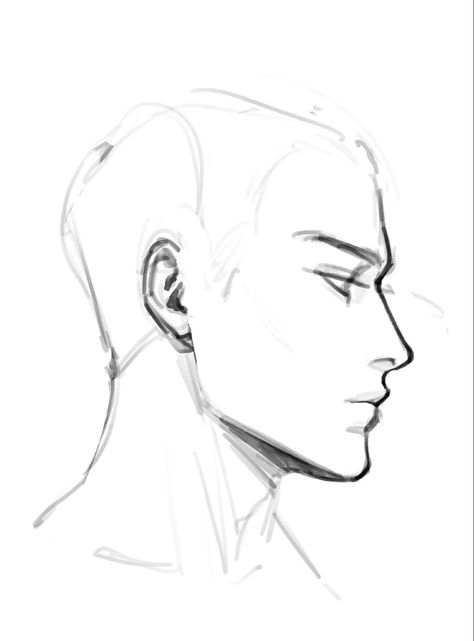 I found this randomly in my gallery pls lemme know if you know who did this 🫶 Sideview References Drawing, Human Side Profile Sketch, Shape Of Face Drawing, Side View Eyes Reference, Nose Drawing Side View, Symmetrical Face Drawing, Back View Drawing Reference Male, Drawing Nose Front View, Manga Side Profile Male