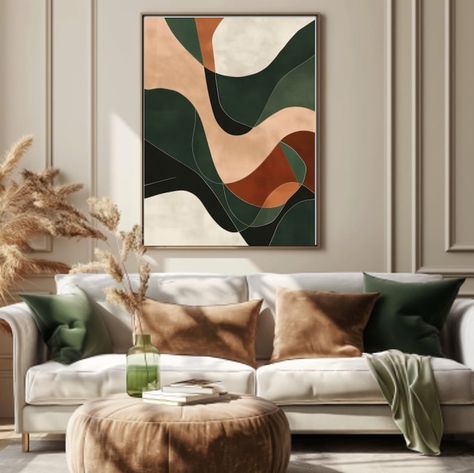 Modern Minimal Neutral Gallery Wall Art, Bedroom Wall Art, Living Room Art, Abstract Art, 16x20 Size, Premium Matte Vertical Posters - Etsy Contemporary Minimalist Living Room, Salon Art Deco, Neutral Gallery Wall, Minimalist Living Room Decor, Art Bedroom Wall, Living Room Orange, Wall Art Bedroom, Brown Living Room, Living Room Green