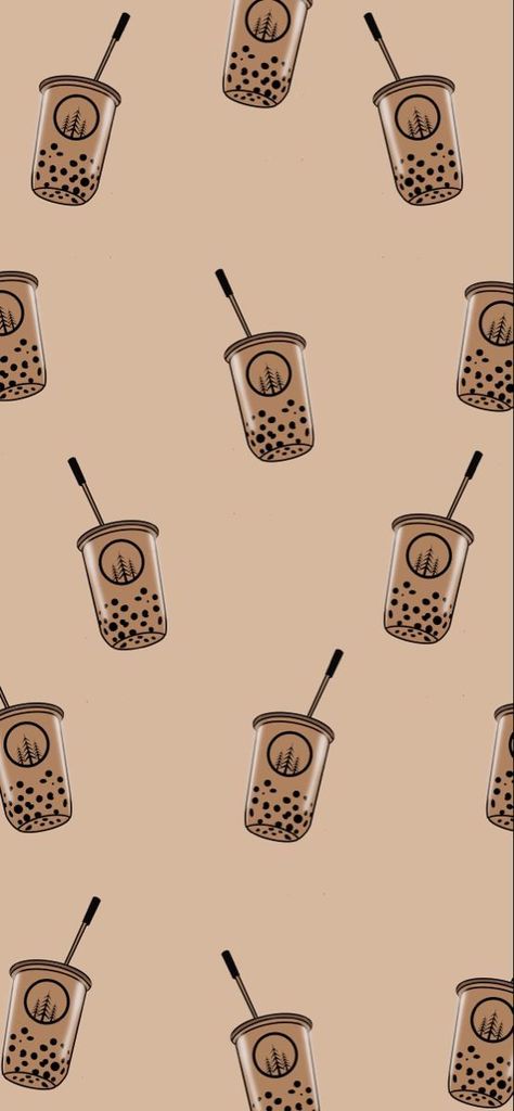 Boba Iphone Wallpaper, Boba Tea Wallpaper Iphone, Boba Milk Tea Aesthetic Wallpaper, Boba Wallpaper Cute, Bubble Tea Cute Wallpaper, Brown Boba Aesthetic, Boba Background Aesthetic, Boba Pictures Aesthetic, Milk Tea Aesthetic Wallpaper