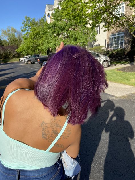 Purple On Black Women, Purple Ombre Hair Black Women, Violet Natural Hair Black Women, Dark Purple Natural Hair Black Women, Red And Purple Hair Black Women, Purple And Pink Hair Black Women, Purple Hair Natural Black Women, Burgundy Purple Hair On Black Women, Plum Natural Hair