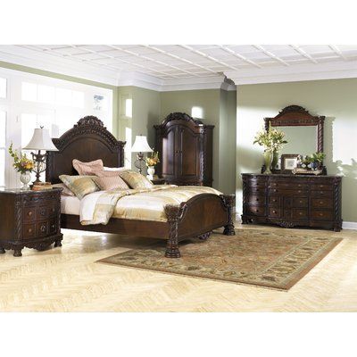 Astoria Grand Chapell Panel Customizable Bedroom Set North Shore Bedroom Set, Dark Wooden Furniture, Dark Brown Bedrooms, Upholstered Bench Seat, Cheap Bedroom Furniture, Sleigh Bedroom Set, Panel Bedroom, Queen Panel Beds, Brown Bedroom