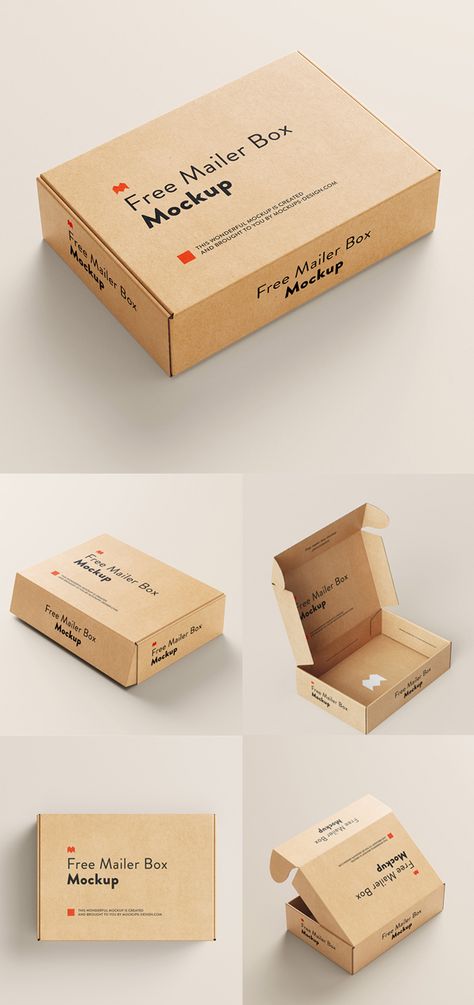 Free Mailer Box Mockup PSD Box Mailer Packaging, Branded Mailer Boxes, Mailer Boxes Design, Mailer Box Template, Graphic Design Box Packaging, Box Mockup Design, Innovative Packaging Design Boxes, Food Packaging Box Design, Package Mockup Free