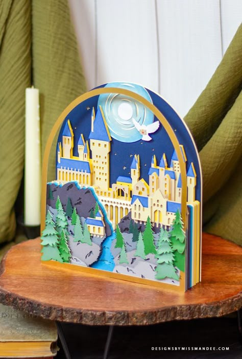 FREE Layered Hogwarts Castle – Shadowbox Cut File - Designs By Miss Mandee. Back to School, back-2-school, castle, craft, crafting, Cricut, cut file, forest, free, freebie, gift, Halloween, Harry Potter, Hogwarts, layered, Layered Hogwarts Castle, owl, paper art, papercraft, party, shadowbox, Shadowbox art, Shadowbox Cut File, silhouette. Owl Paper, Hogwarts Castle, Hogwarts, Harry Potter, Castle, Cricut, Art