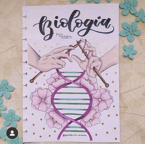 Biology Copy Decoration, Copy Cover Design School, Biology Notes Cover, Project File Cover Ideas Biology, Design For Biology Project, Biology Book Cover Design, Bio Cover Page, Biology Project Cover Page Ideas, Biology Art Draw