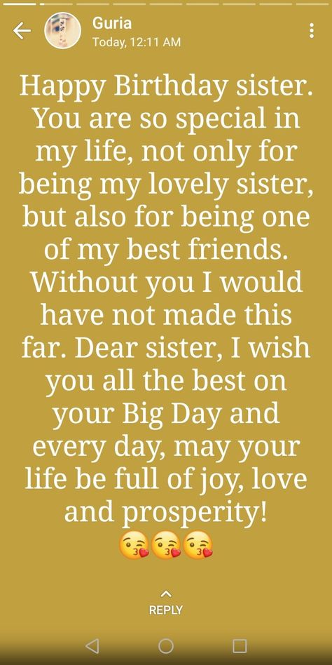 Bdy Wishes For Sis, Happy Birthday Choti Sister, Happy Birthday My Czn Wishes, Happy Birthday Sis Wishes, Sis Birthday Wishes, Best Bday Wishes For Sister, Birthday Wishes For Little Sister, Happy Birthday Quotes For Sister, Special Birthday Wishes For Sister