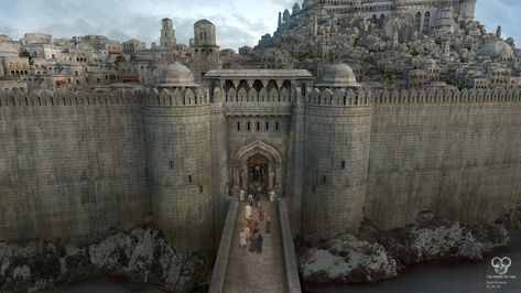 ArtStation - The Wheel of Time S1 - Tar Valon, Filip Štorch Fortaleza, Tar Valon, Time Architecture, Fantasy Tv Series, Stages Of Development, Jordan Collection, The Wheel Of Time, Fantasy Village, Robert Jordan