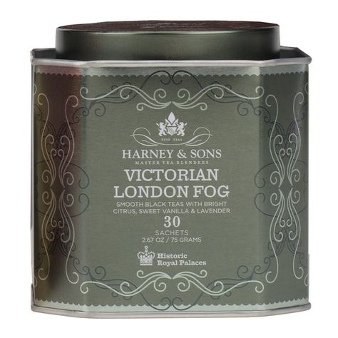 Amazon.com : Harney & Sons Victorian London Fog Tea | 30 Sachets, Historic Royal Palaces Collection : Grocery & Gourmet Food London Fog Tea, Harney And Sons Tea, Royal Palaces, Victorian London, Spice Tea, Bergamot Oil, Grey Tea, Earl Grey Tea, Tea Tins