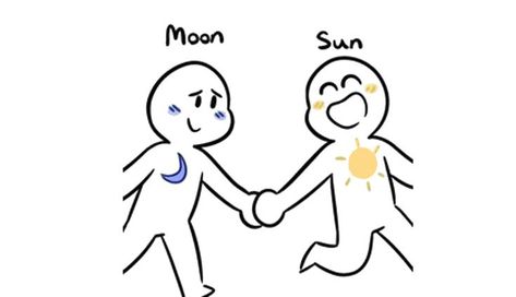 made on kleki.com Sun And Moon Pfp Matching, Moon Sun Drawing, Moon And Sun Couple, Sun And Moon Couple, Couple Test, Sun Drawing, Sun And Moon Drawings, Sun And Clouds, Moon And Sun