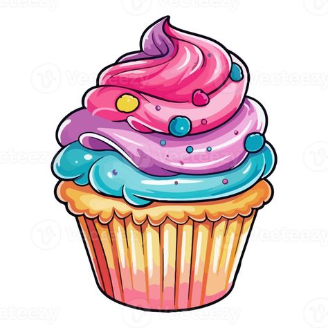 Cupcake Colouring, Cupcake Wallpaper, Colourful Cupcakes, Cupcake Cartoon, Pastel Png, Sweets Clipart, Cupcakes Wallpaper, Cartoon Cupcakes, Cupcake Coloring Pages