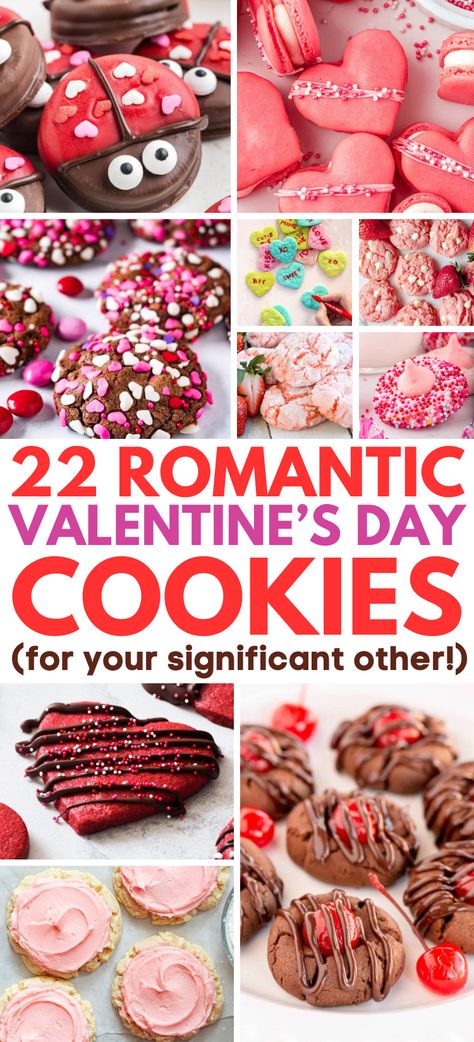 Valentine’s Day Cookies – Love-filled and easy to make, these Valentine’s Day cookies are sure to make your loved one feel loved and appreciated. Try some of the most romantic, delicious and pretty cookie recipes for a memorable celebration. Valentine's Day sweets, Valentine's Day cookie recipes, Valentine's Day desserts, Valentine's Day treats, heart shaped cookies, heart cookies. Peanut Butter Cookies Heart Shaped, Sweetheart Cookies Decorated, Valentines Baking For Boyfriend, Yummy Valentines Day Treats, Cookie For Valentines Day, Sugar Cookies For Valentines Day, Valentine’s Day Cake Mix Cookies, Valentine Easy Desserts, Valentine Oreo Cookies