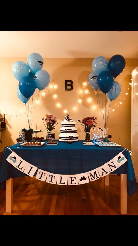 Niver Simples Baby Boy Decorations, Birthday Decorations For Men, Simple Birthday Decorations, Party Themes For Boys, Baby Shower Desserts, Simple Baby Shower, Baby Shower Decorations For Boys, Teddy Bear Baby Shower, Baby Bear Baby Shower