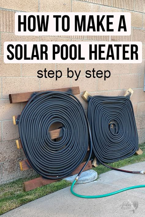 How to build a solar pool heater at home using inexpensive material. This DIY project is great for pool owners #anikasdiylife Diy Solar Pool Heater, Diy Pool Heater, Solar Pool Heater Diy, Piscina Diy, Solar Pool Heaters, Solar Pool Heating, Diy Heater, Solar Pool Heater, Pool Diy