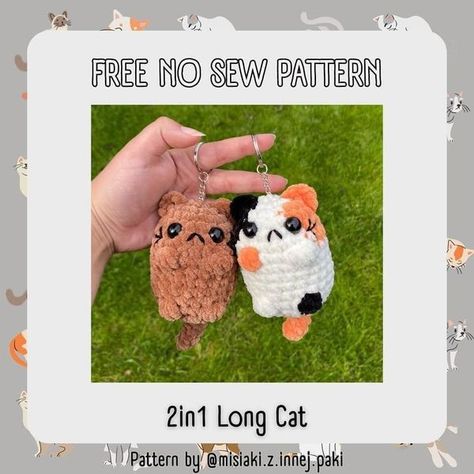 Free Crochet Patterns & Amigurumi | Free Cat pattern🥰 Join the group for more free patterns | Facebook Mini Stingray Crochet Pattern, Summer Crochet Gifts, Crochet Animal Keychain Free Pattern, Crochet Sushi Pattern Free, Instagram Crochet Pattern, Crochet Patterns No Sew, Crochet Stingray Pattern Free, Stingray Crochet Pattern, Free No Sew Crochet Patterns