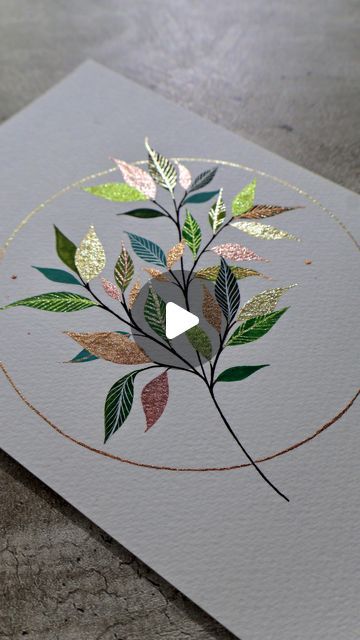 Artist 👩🏼‍🎨 Psychologin 👩🏼‍⚕️ on Instagram: "Hello everyone ✨  Here is another version of my super sparkly leaves 🌿. The colors are the same I’ve used in my first tutorial „shimmering leaves“ which you can get on Lisilinka.com.  It’s another little inspiration of what you could draw with your own tutorial set 🥰. And it also matches very good to the first motif 🌿✨  #art #artist #artwork #artistsoninstagram #drawing #draw #painting #watercolor #watercolorpainting #watercolorartist #watercolorartwork #geschenkidee #aquarelle #illustration #illustrationartists #illustratorsoninstagram #watercolorart #aquarellepainting #aquarelle #sparkle #aquarellepainting #holo #holographic  #selfmade # #handmade #rainbow #metallics #metallicwatercolors #metallicwatercolorpaint" Abstract Watercolor Art Tutorial, Metallic Watercolor Ideas, Lisilinka Watercolors, Metallic Watercolour Painting Ideas, Metallic Watercolor Painting Tutorial, Metalic Watercolor Ideas, Gold Foil Watercolor Painting, Watercolor Metallic Paint, Metalic Watercolour Painting