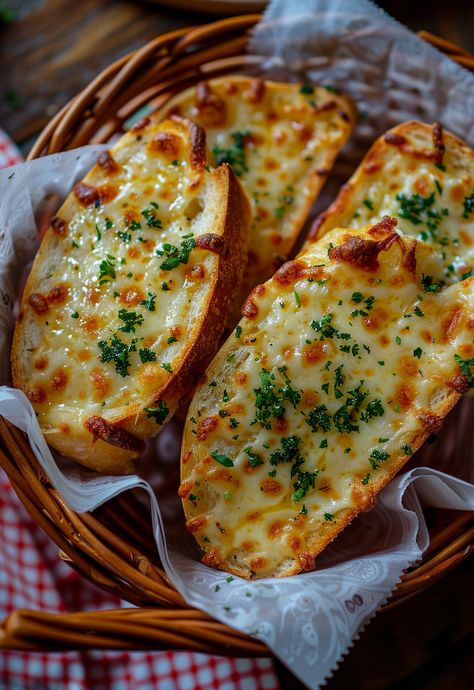 Learn How to Cook Cheesy Garlic Bread Recipe For Free | Recipes You'll Love, Made Easy! Sliced French Bread Recipe Ideas, Garlic Brioche Bread, Food Garlic Bread, Garlic Bread With Pasta, Gourmet Garlic Bread, Fun Healthy Recipes Dinner, Roasted Garlic Cheese Bread, Around The World Food Recipes, Delicious Bread Recipes