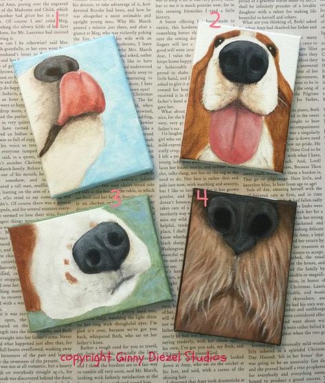 Painting Dogs Acrylic, Painting Ideas Dog, Dog Painting Ideas, Canvas Dog Painting, Mini Canvas Art Ideas, Canvas And Easel, Dog Noses, Dog Design Art, Schnauzer Art