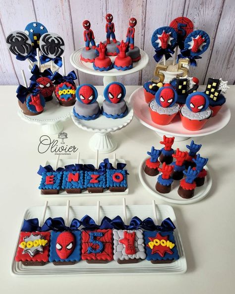 Spiderman Sweets Table, Spiderman 4, Spiderman Birthday Party, Super Hero Theme, Spiderman Party, Mens Birthday Party, Spiderman Birthday, Spider Man 2, 4th Birthday Parties