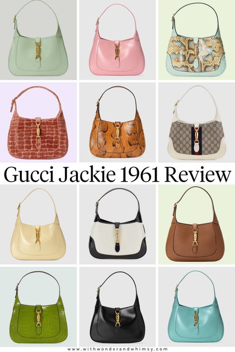 The Jackie Bag, Designer Hobo Bags, Jackie O Gucci Bag, Jackie Gucci Bag, Gucci Jackie 1961 Outfit, Gucci Bag Vintage, Gucci Jackie Bag Outfit, Jackie Purse, Gucci Jackie White