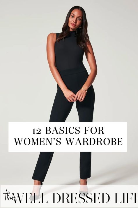 In this post I’m sharing a round-up of essential wardrobe items that every woman needs in her closet; the basics edition. List Of Basic Clothing, Modern Citizen Clothing, Must Have For Women Closet, Staple Clothing Items, Basic Pants Must Have, 20 Piece Capsule Wardrobe, Basic Items For Wardrobe, Essential Clothes For Women Closet, Essential Outfits For Women