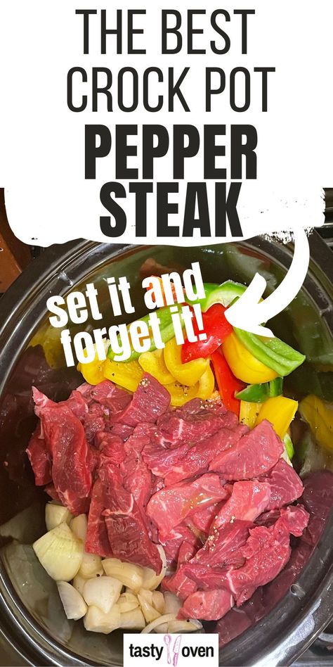 Slow Cooker Pepper Steak Recipe, Crock Pot Pepper Steak, Peper Steak, Slow Cooker Pepper Steak, Crockpot Steak Recipes, Crockpot Pepper Steak, Crockpot Stuffed Peppers, Crockpot Steak, Pepper Steak Recipe