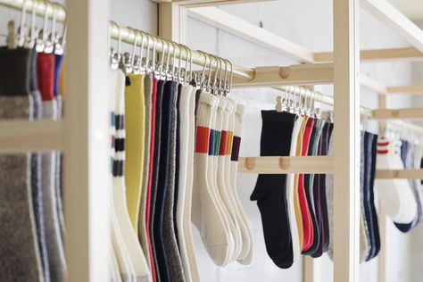 Gallery of Rototo / Hidenori Tsuboi Architects - 8 Socks Store Design, Sock Display Ideas Retail, Sock Rack, Socks Display, Mobile Fashion Truck, Fashion Retail Interior, Sock Display, Fashion Window Display, Craft Fair Booth Display