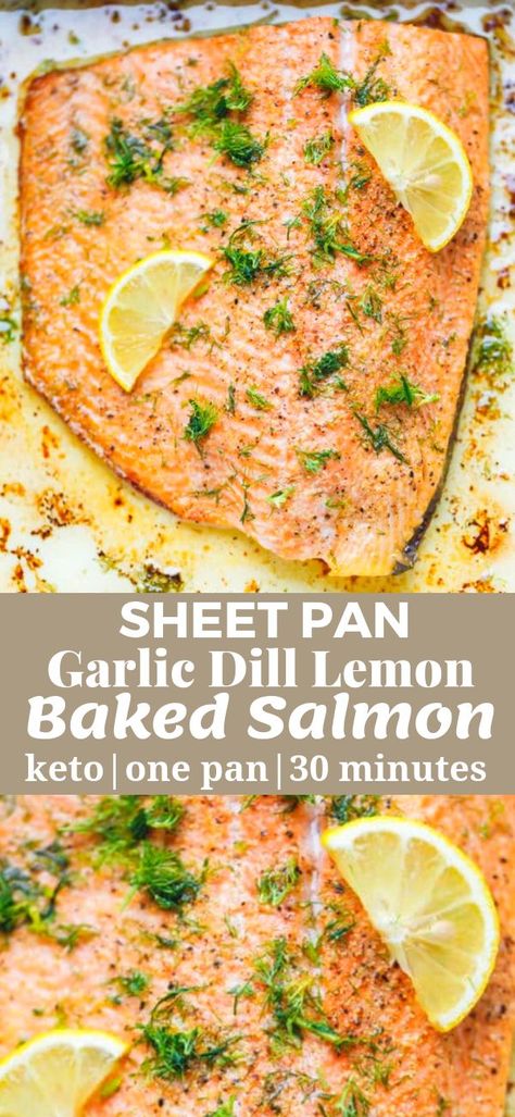 Dill Salmon Recipes, Salmon Recipes Pan Seared, Salmon Recipes Baked Healthy, Baked Salmon Recipe, Dill Recipes, Dill Salmon, Recipe Salmon, Healthy Videos, Garlic Recipe