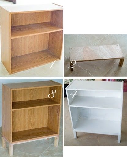 This is how I refurbished a cheap bookcase, one of those super-cheap flat-packed wood shavings and paper pieces of furniture. Cheap Bookcase, Cheap Bookshelves, Cheap Shelves, Bookshelf Makeover, Bookcase Makeover, Cheap Office Furniture, Trendy Furniture, Furniture Bookshelves, Furniture Rehab