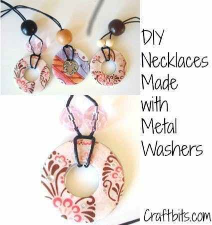 Metal Washer Necklaces — CraftBits.com Washer Necklace Diy, Washer Crafts, Washer Necklaces, Washer Jewelry, Diy Necklace Making, Diy Jewelry Pendants, Beady Eye, Hardware Jewelry, Diy Necklaces