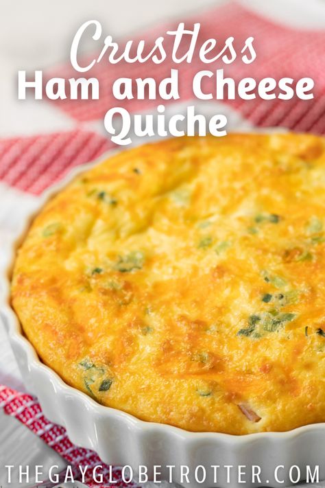 Crustless Ham And Swiss Quiche, Quish Recipes Easy No Crust, Egg White Quiche Crustless, Quish Recipes Easy, Quish Recipes, Crustless Quiche Recipes, Ham Quiche Recipe, Egg Quiche Recipes, Quiche Crustless